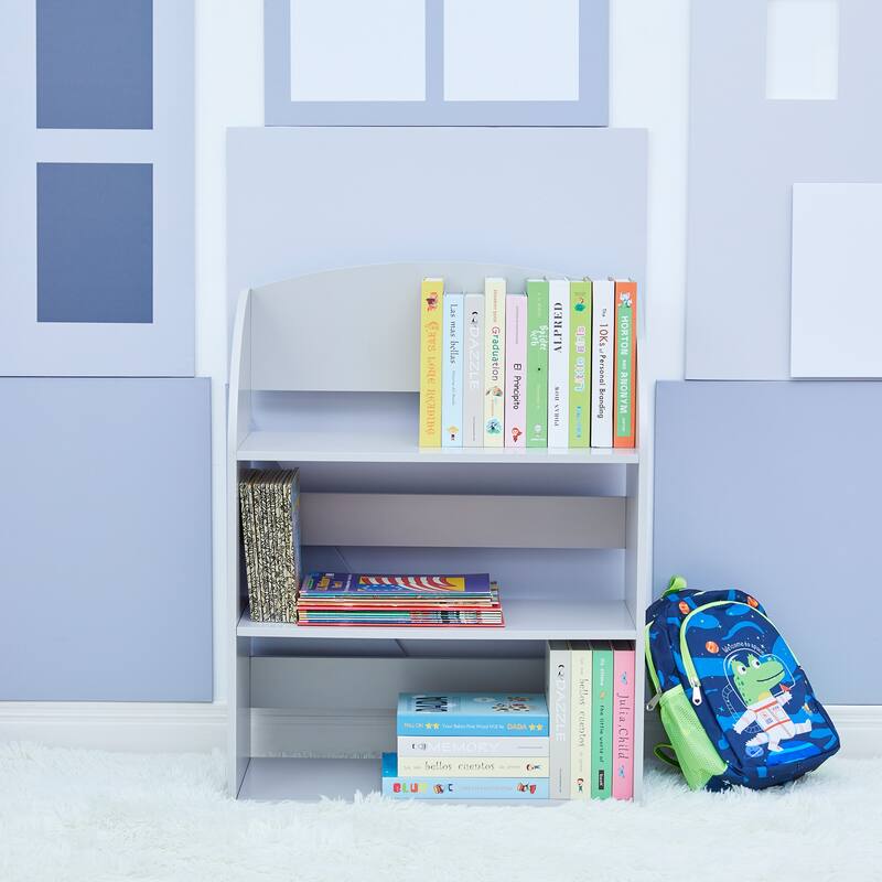 Fantasy Fields Child Sized Bookcase with 3 Shelves, Gray