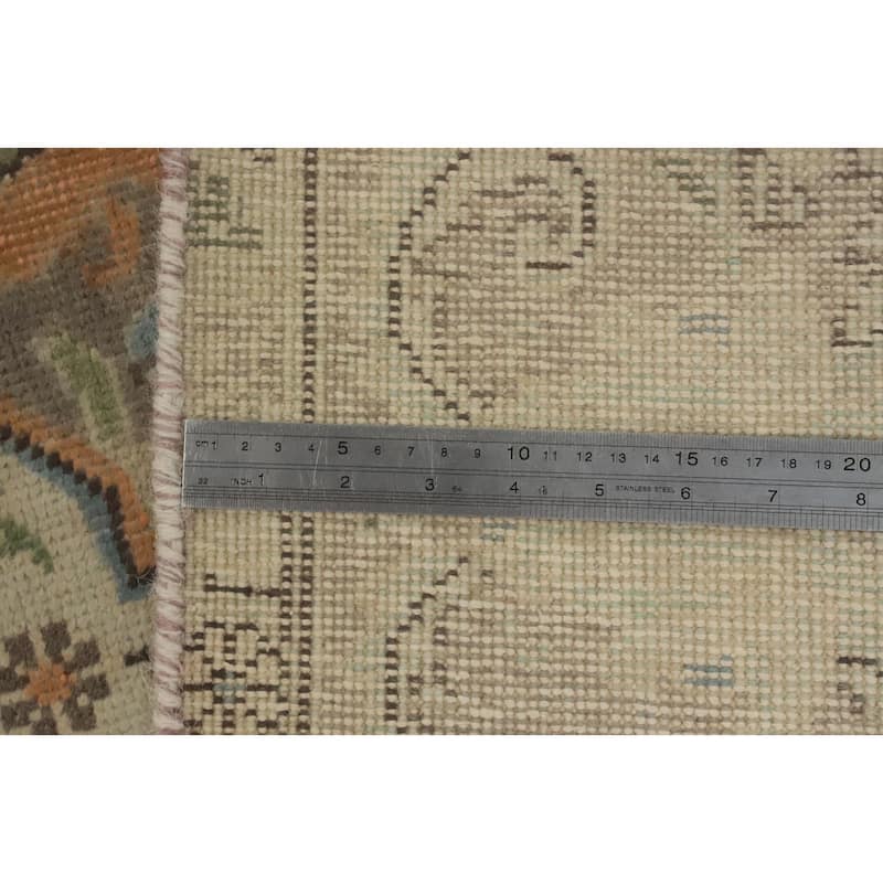 Hand Knotted Oriental 100% Wool Carpet Traditional Floral Green Tabriz Area Rug - 9' 1'' X 6' 1''