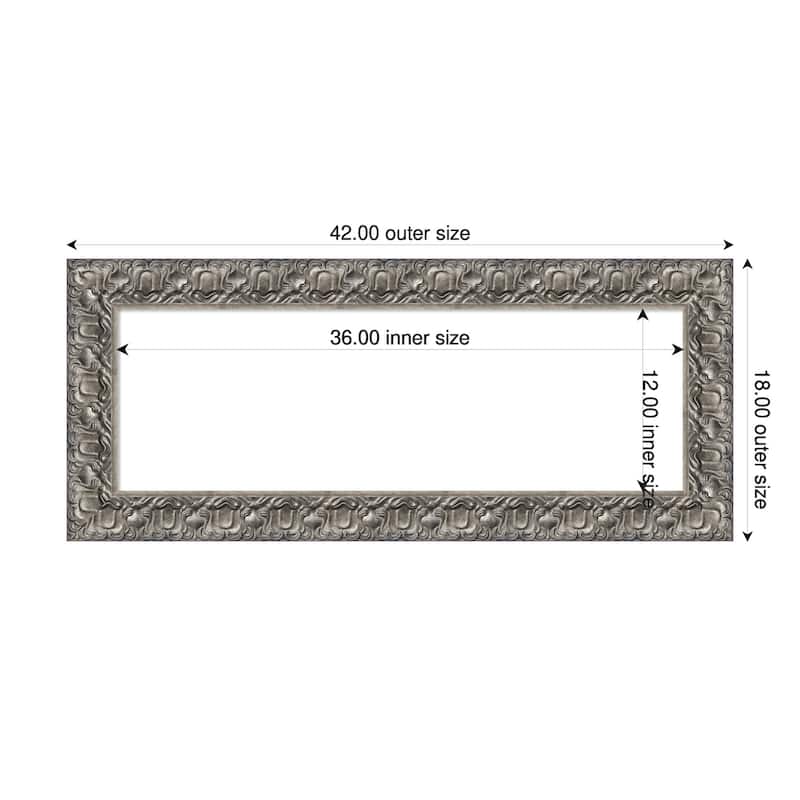 Amanti Art Silver Luxor Framed Dry Erase Magnetic Board - 42 x 18 in