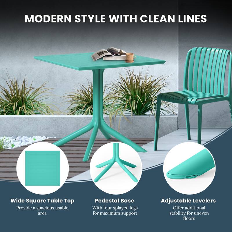 Frond and Form 31.5 Inch Outdoor Square Dining Table