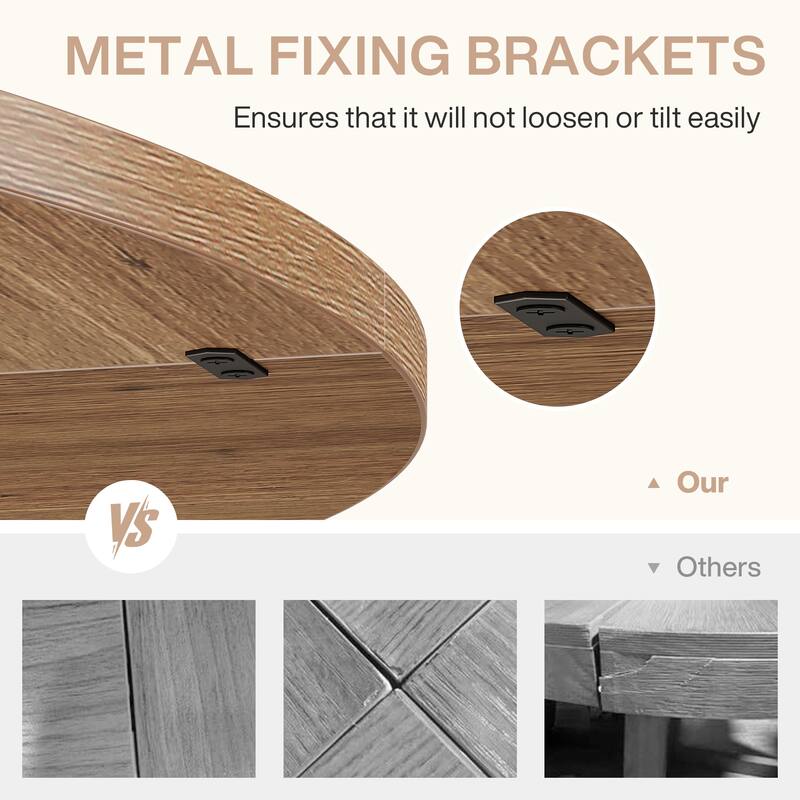 47-inch Round Conference Table for 4-6 People, Wooden Meeting Room Table