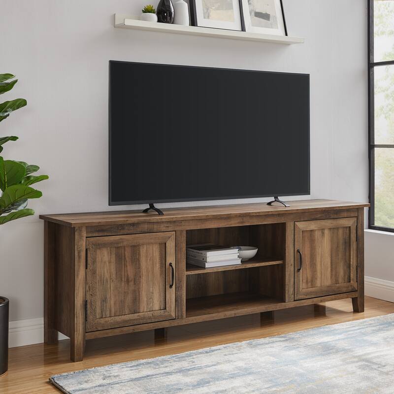 Rustic 70" TV Stand with Grooved Doors for TVs Up to 85" - Perfect for Modern Farmhouse Decor
