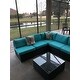 Kinbor 7-piece Patio Furniture Set All Weather Outdoor Furniture Sectional Sofa w/ Cushions