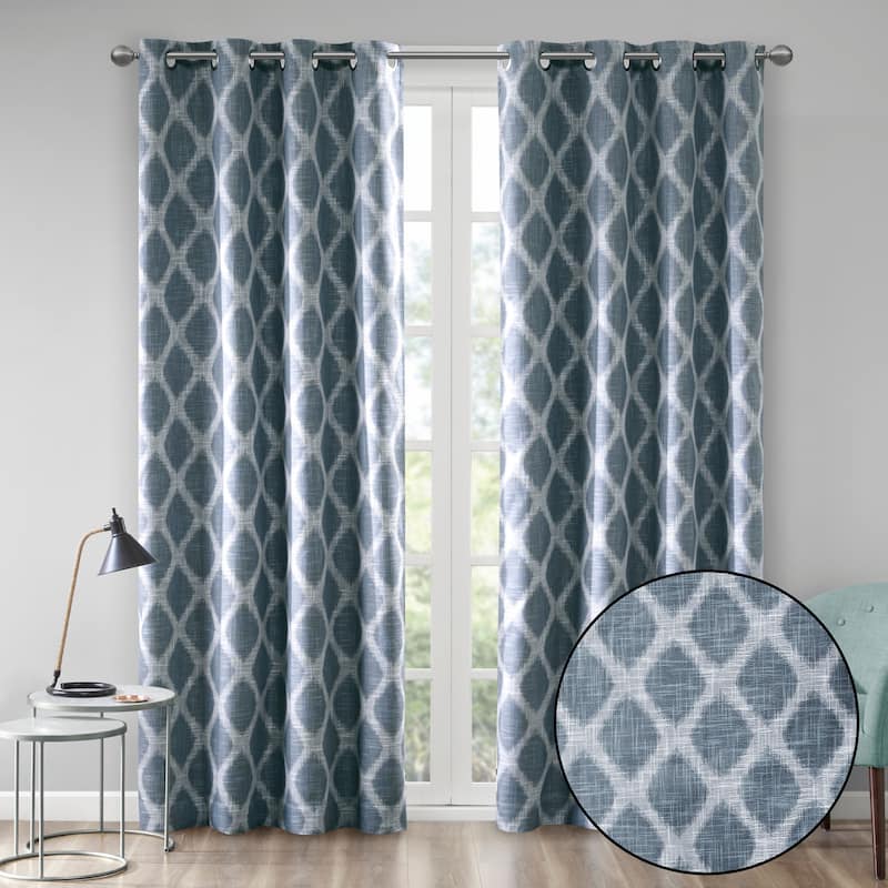 SunSmart Kagen Printed Ikat Blackout Curtain Panel