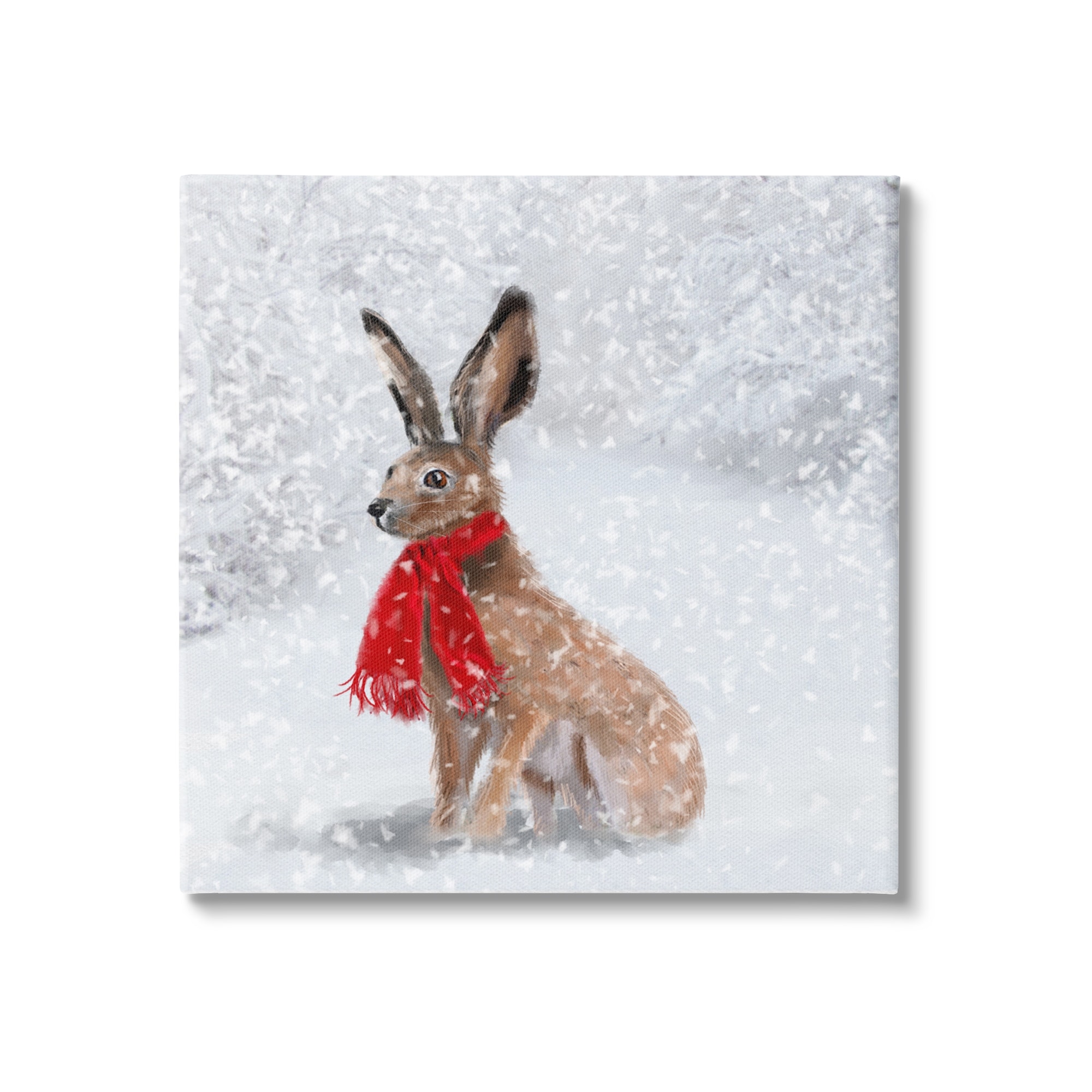 Stupell Winter Rabbit Scarf Landscape Canvas Wall Art by Lemon & Sugar