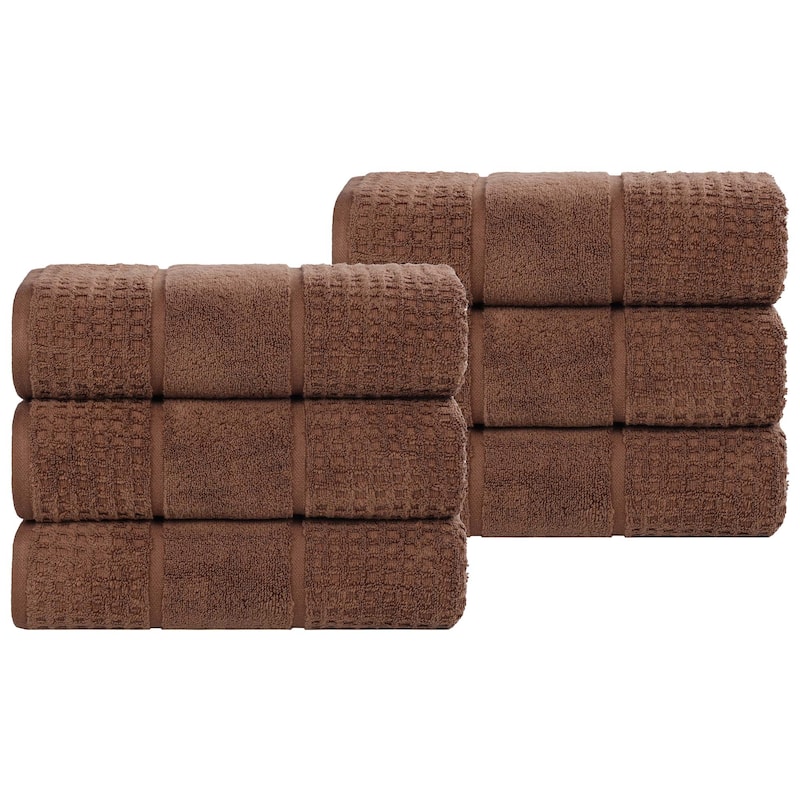Superior Napa Zero Twist Cotton Soft Waffle Hand Towel Set of 6