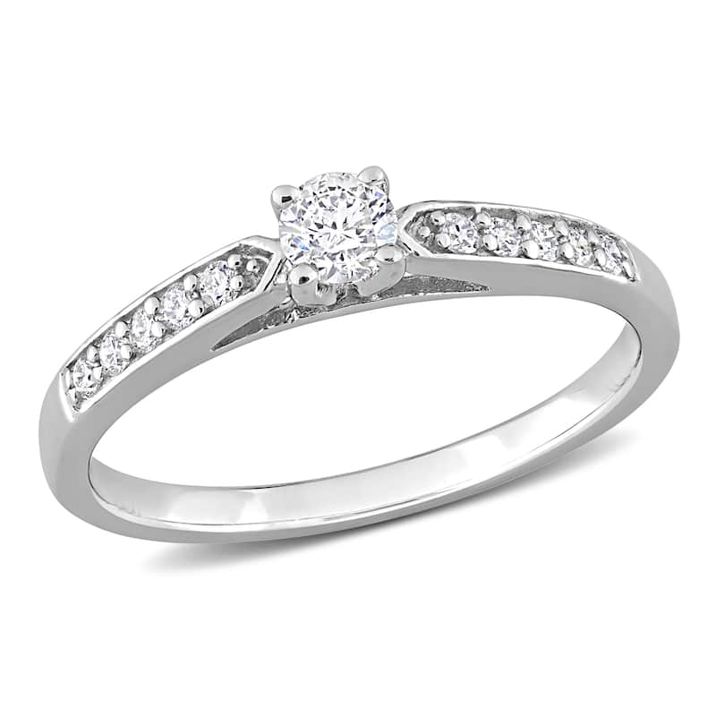 Miadora 1/3ct TDW Diamond Engagement Ring in Sterling Silver