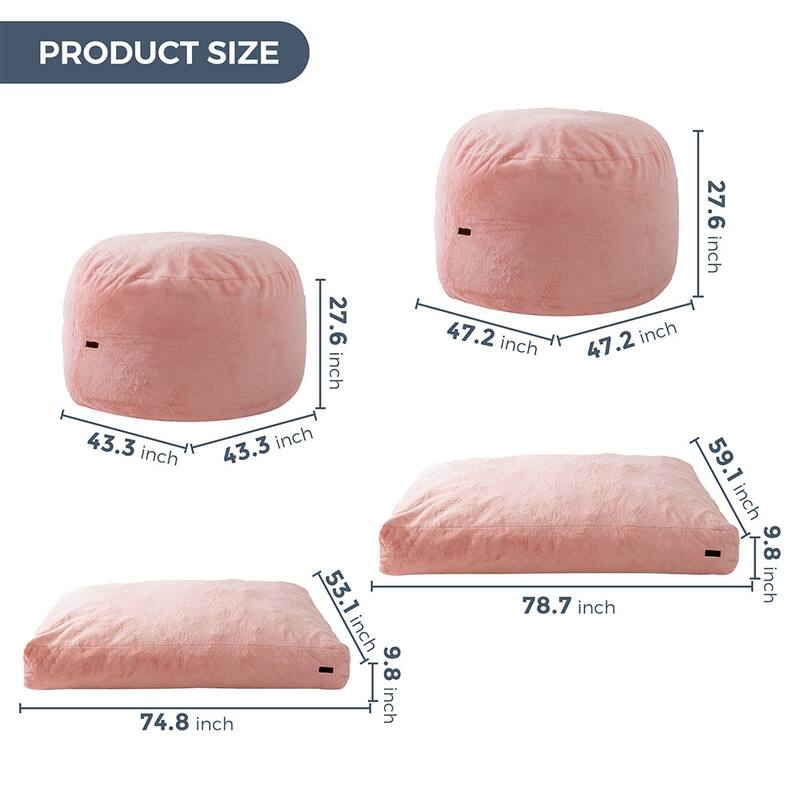 Giant Convertible Bean Bag Chair, Folds from Beanbag to Floor Mattress Bed