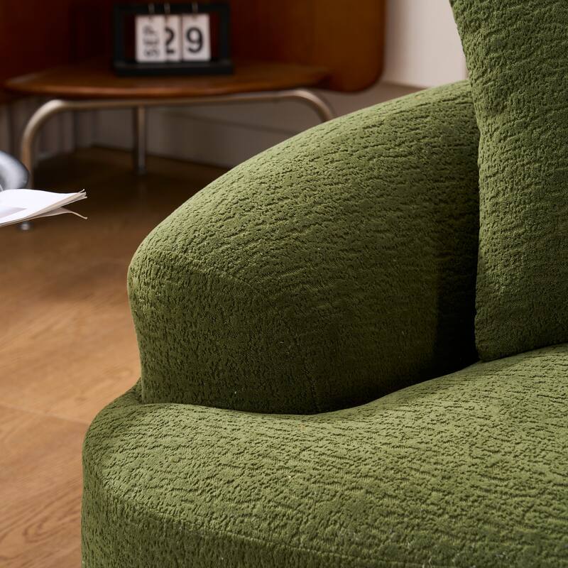 Curved Loveseat Full Compression Sponge 30D Sofa Chenille No-Assembly