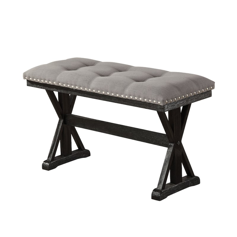 Copper Grove Heerleen Counter-height Dining Bench with Nailhead Trim - Single - Grey - Counter Height