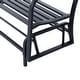 preview thumbnail 9 of 7, Outsunny Black Steel Outdoor Glider Loveseat Bench