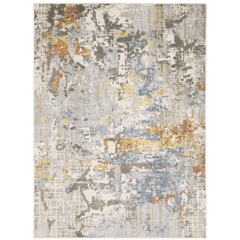 Style Haven Caldon Contemporary Abstract Gray Area Rug