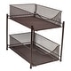 preview thumbnail 1 of 4, 2 Tier Organizer Baskets with Mesh Sliding Made of Steel Bronze