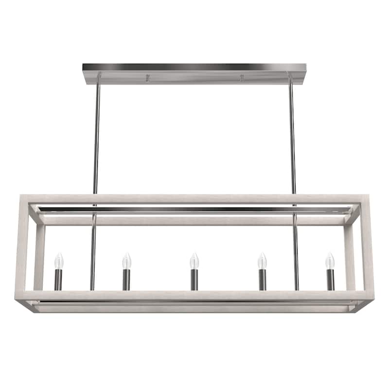 Hunter Squire Manor Linear Chandelier - Island, Dining Room - Candle, Caged - Modern Farmhouse, Transitional