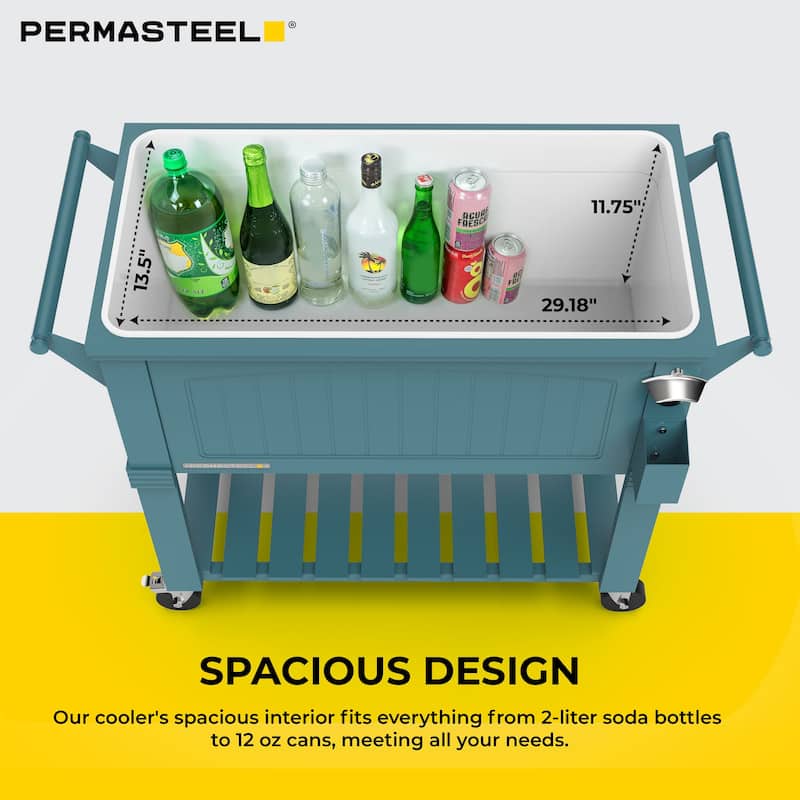 Permasteel 80-Qt Antique Furniture Style Rolling Patio Cooler