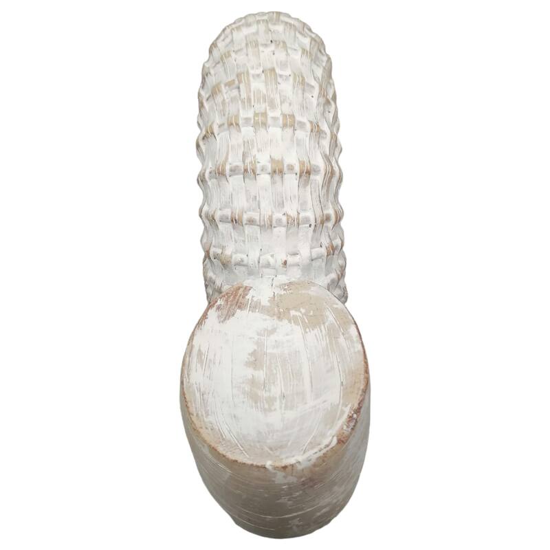Polyresin Woven Shell Decor Figurine - White