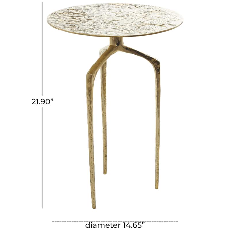 Aluminum Metal Geometric Slim Textured Accent Table - Silver, Gold or Gray - Roche River Decor