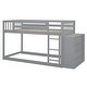 preview thumbnail 3 of 11, Twin over Twin Bunk Bed wGuardrail, Cabinet, 4 Drawers,3 Shelves,Grey