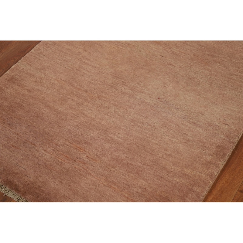 Brown Gabbeh Oriental Runner Rug Hand-Knotted Hallway Wool Carpet - 3'1"x 9'5"