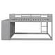 preview thumbnail 8 of 7, Gray Pine Wood Bunk Bed with 4 Drawers, 3 Shelves, and Built-in Ladder
