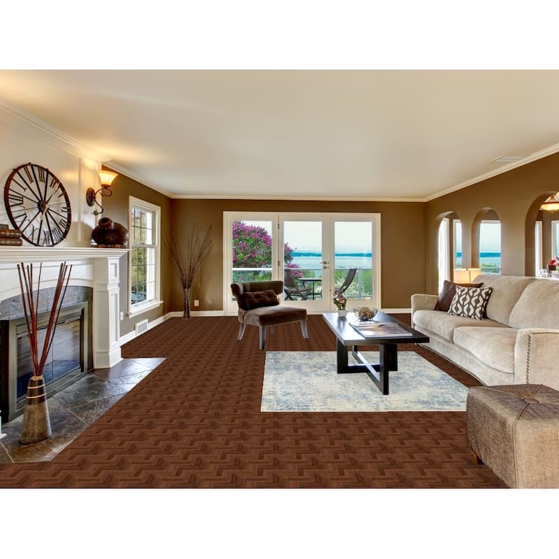 Striped Abstract Area Rug Hand-Knotted Wool Carpet - 5'7" x 7'6"