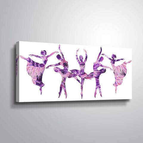 Purple ballerinas silhouette by Irina Sztukowski Gallery Wrapped Canvas