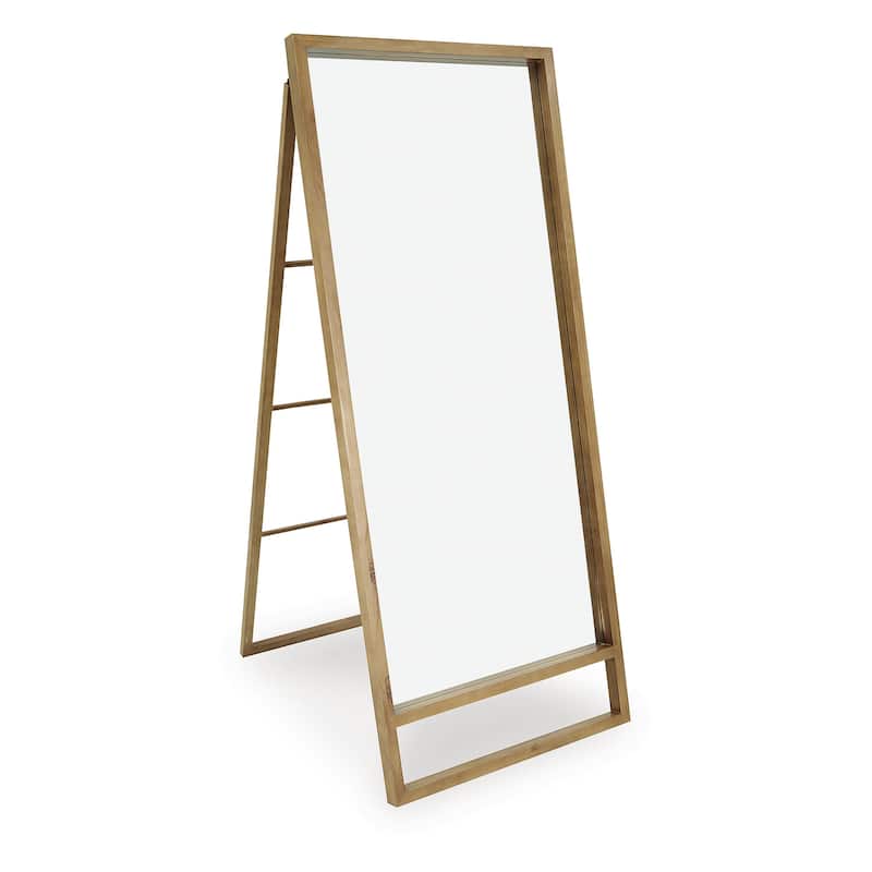 Signature Design by Ashley Devford Light Brown Floor Mirror - 27.95" W x 2.56" D x 68.11" H