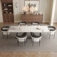preview thumbnail 29 of 56, 110.24" Extendable Rectangular Sintered Stone Double Pedestal Dining Table Seat 8-12