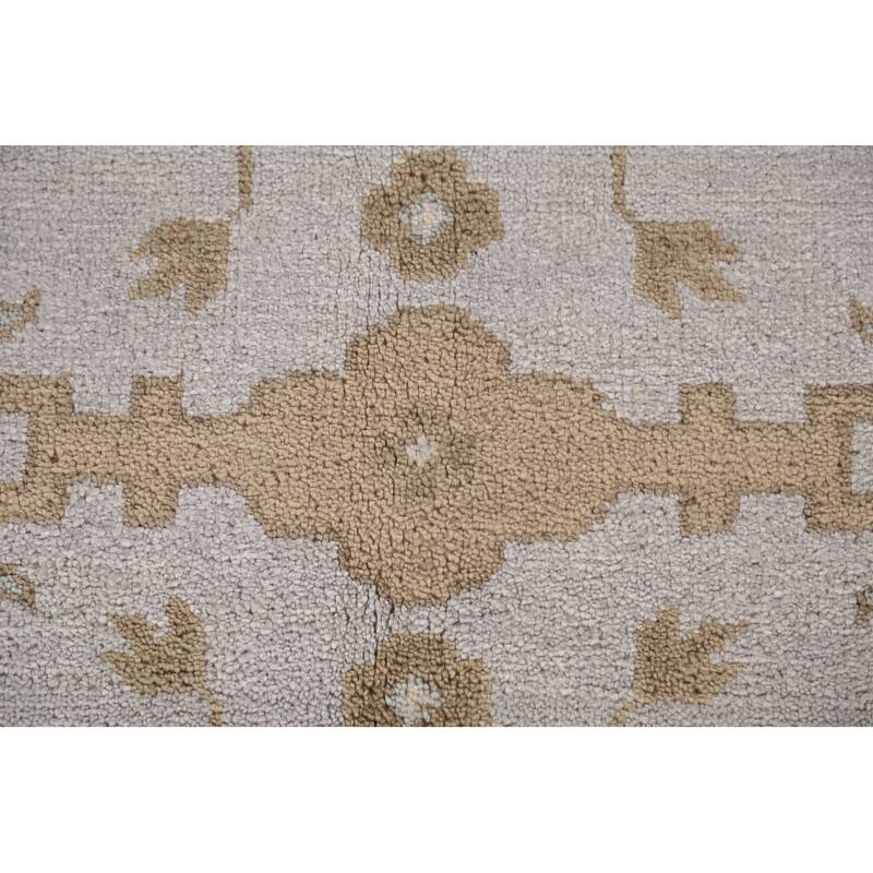 Grey Transitional Oushak Indian Area Rug Handmade Wool Carpet - 8'1"x 9'11"