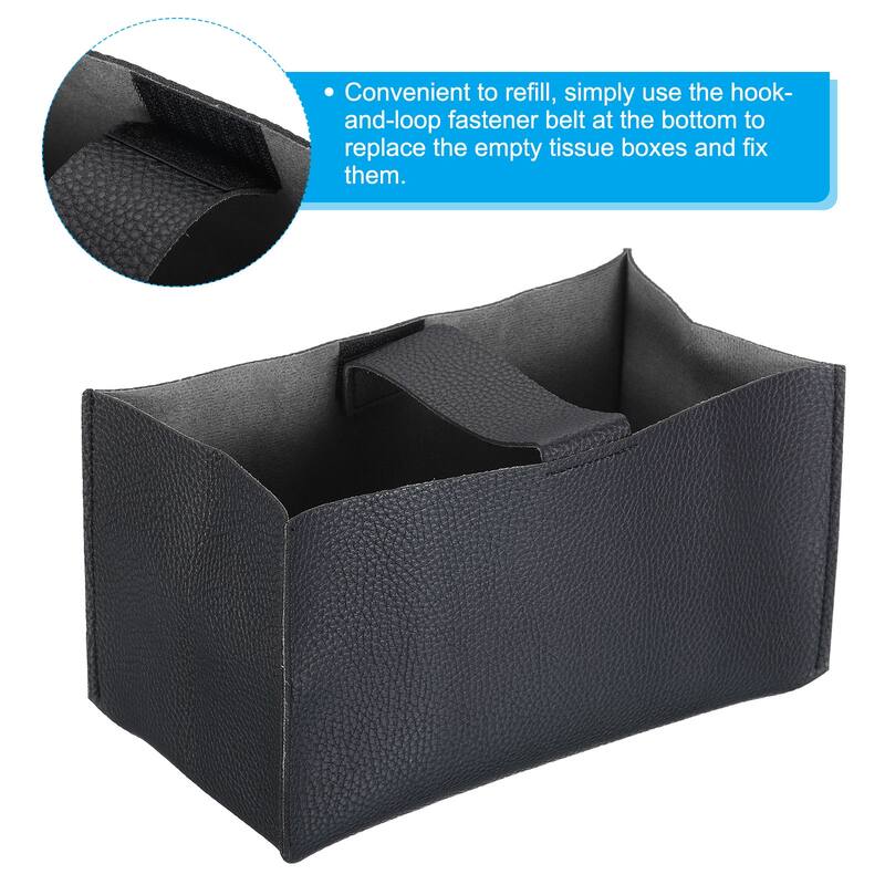 9.4x5x4.7" Tissue Box Cover PU Leather Decorative Holder Dispenser