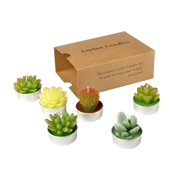 12 Pieces Cactus Tealight Candles Handmade Delicate Succulent Mini Plants Decor 