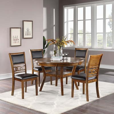 Walnut Rubber wood MDF Round Table 1pc,only table