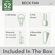 preview thumbnail 8 of 13, Hunter 52" Beck Ceiling Fan with LED Light Kit and Pull Chain - Transitional, Modern, Farmhouse