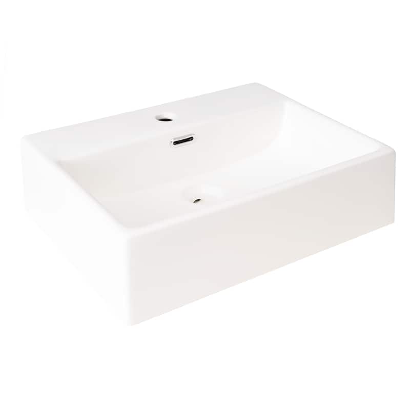 GDFStudio - Solis Wood & Ceramic Modern Bathroom Vanity with Sink & Drawer