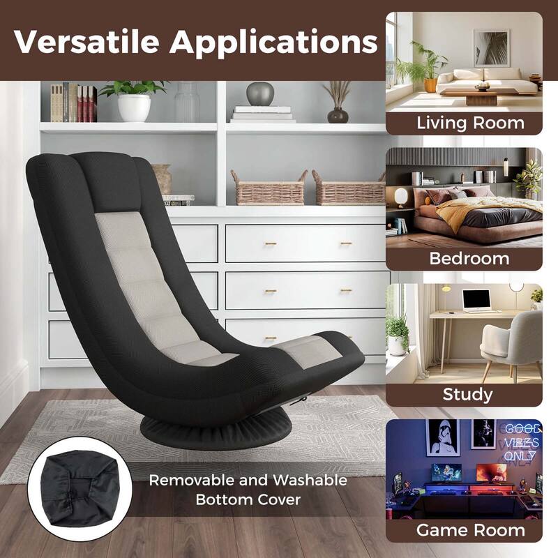 Costway Swivel Gaming Chair 4 Position Adjustable Folding Floor Sofa - See Details