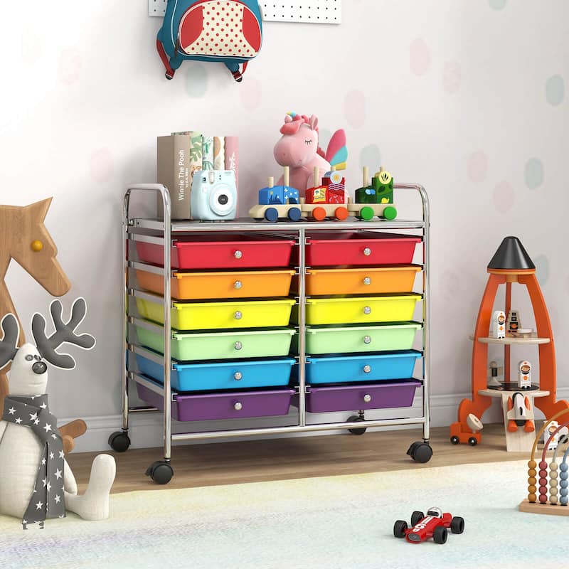 Costway 12 Drawers Rolling Cart Storage Scrapbook Paper Studio - See Details