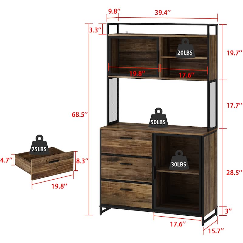 Kitchen Pantry Storage Cabinet Microwave Storage Cabinet Buffet