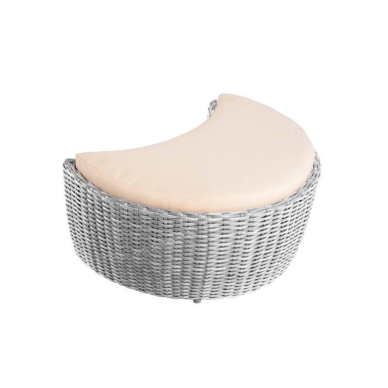 Romantic Collection outdoor harvest moon shape Ottoman