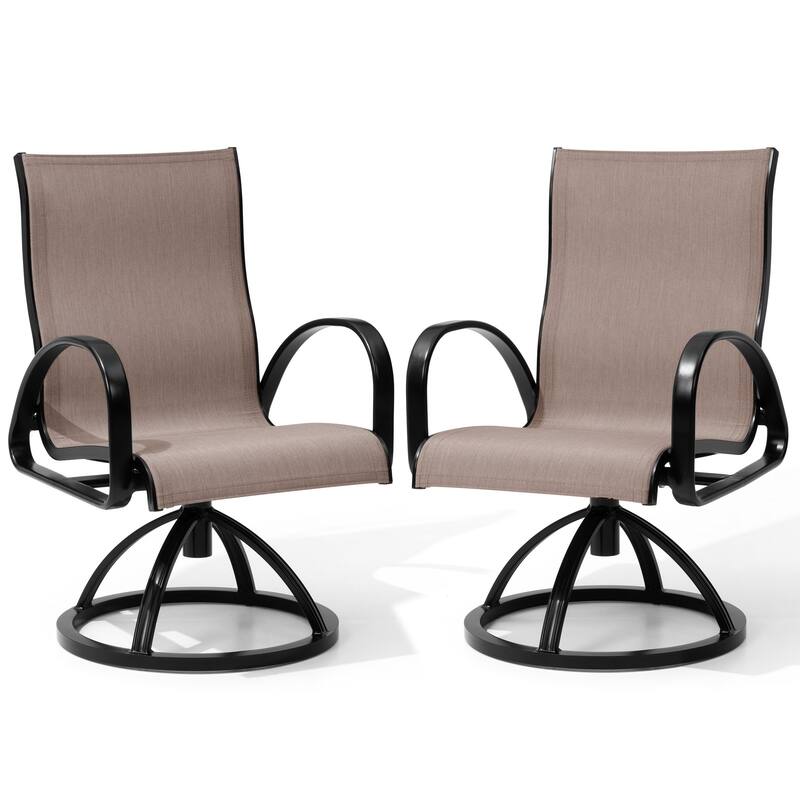 Outdoor Patio Swivel Aluminum Dining Chairs Sunbrella Fabric
