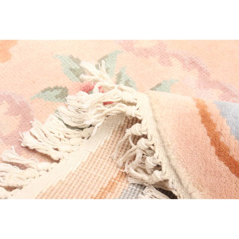 ECARPETGALLERY Hand-knotted Aubusson Tan Wool Rug - 2'3 x 4'6