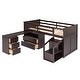 preview thumbnail 12 of 18, Espresso Twin Pine Loft Bed with Storage Steps and Movable Desk