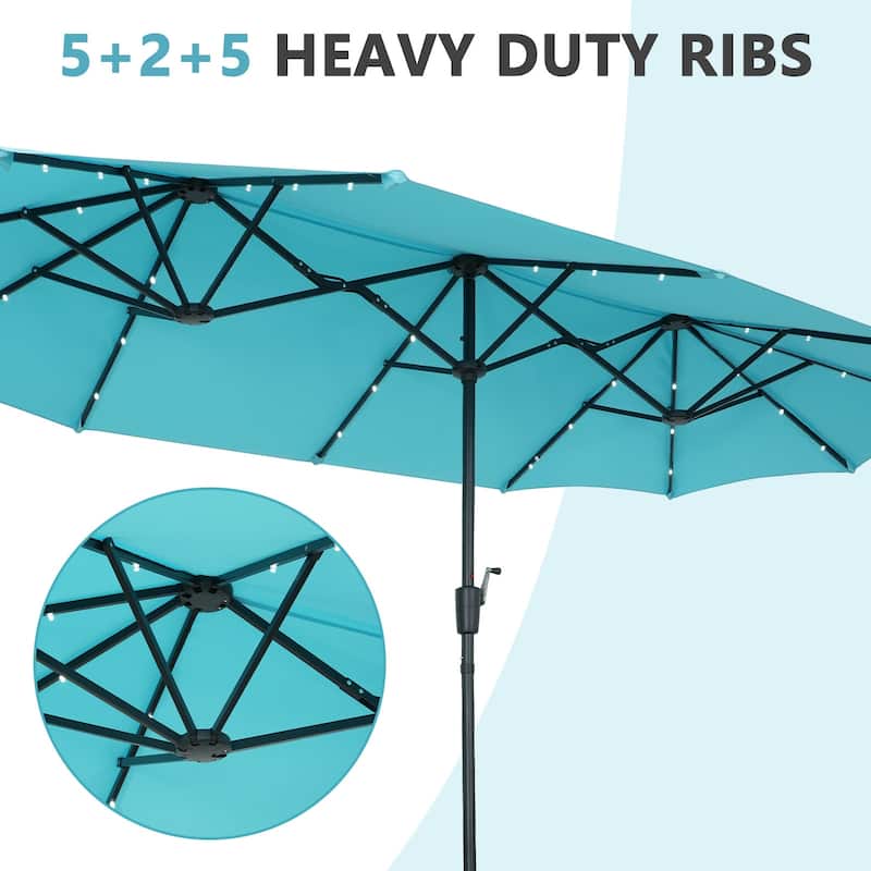 Autlaycil 13 ft Patio Umbrella with Crank Outdoor Umbrella with Base