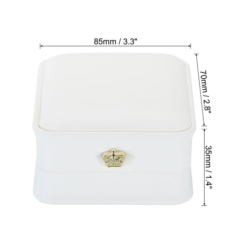 Necklace Pendant Box, 2pcs Velvet Chain Box Vintage Jewelry Holder - White - 3"x3"