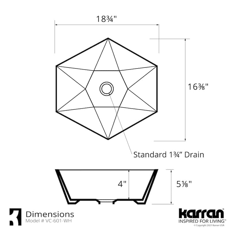 Karran Valera 19" Vitreous China Vessel Bathroom Sink in White