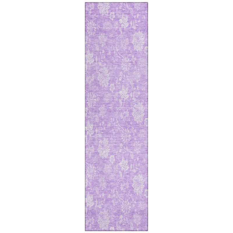 Machine Washable Indoor/ Outdoor Chantille Casual Floral Farmhouse Rug