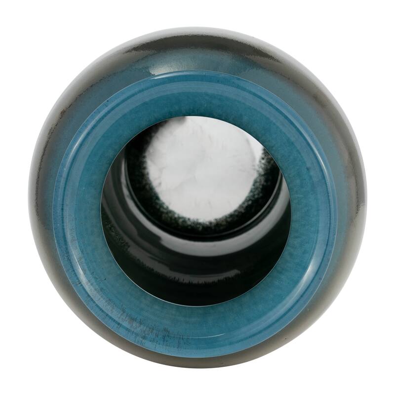Sagebrook Home Handcrafted Glass Vase - Sleek Decorative Accent for Modern and Glam Styles