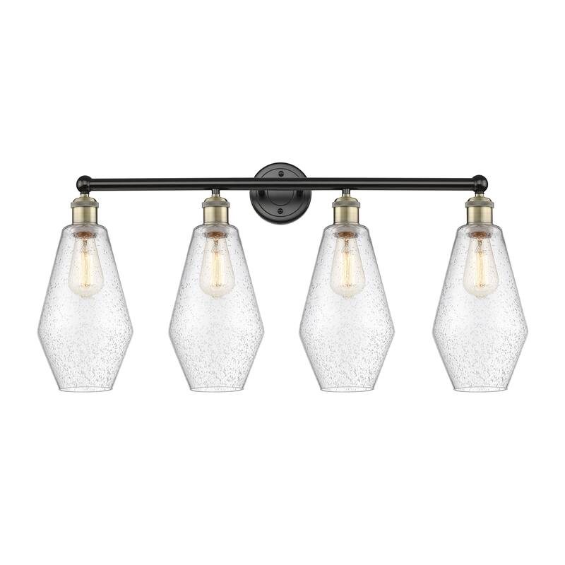 Innovations Lighting Cindyrella - 4 Light 34" Bath Vanity Light - Black Antique Brass/Seedy