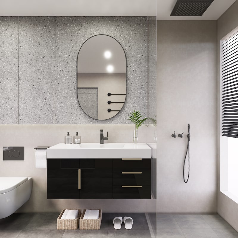 Noble 42" Wall Mounting Vanity (R Drawer) with Reinforced Acrylic Sink