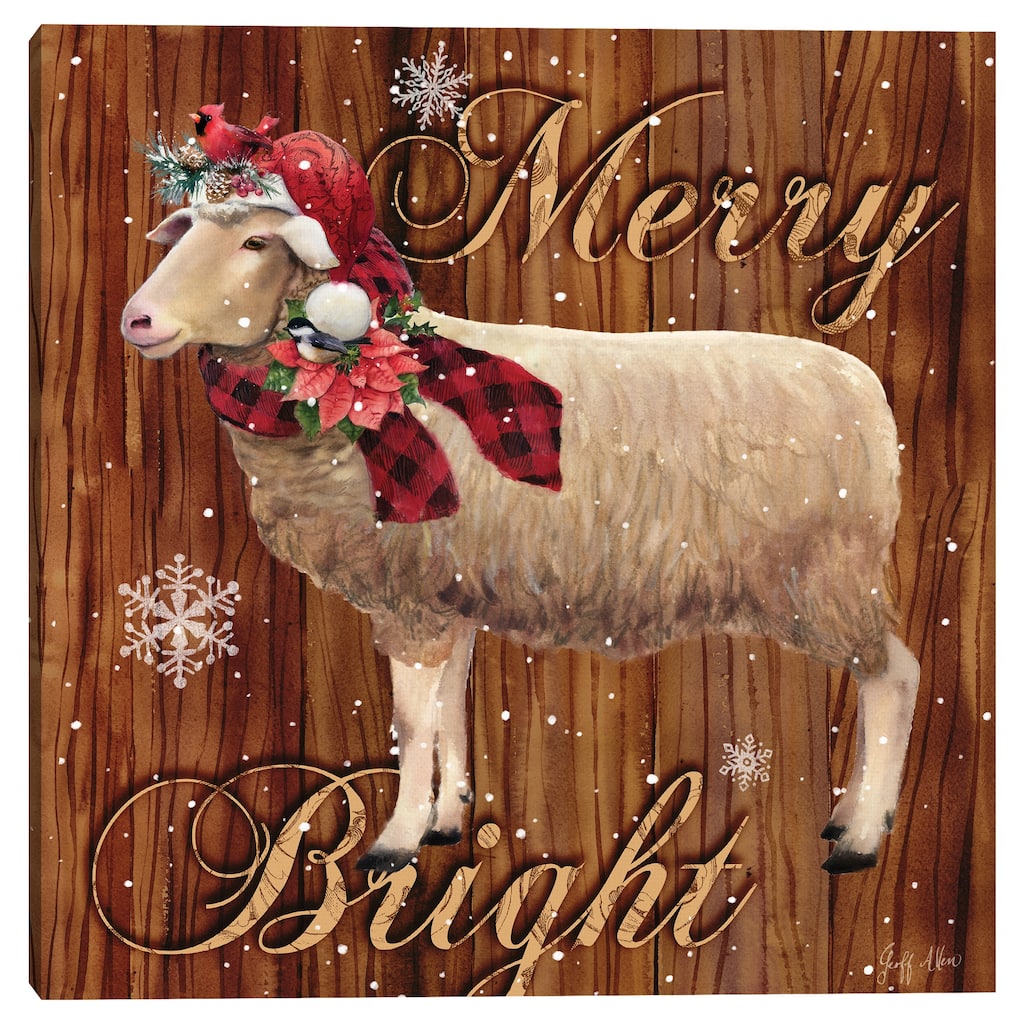 Farm X-mas Sheep by Geoff Allen Cnvs Art