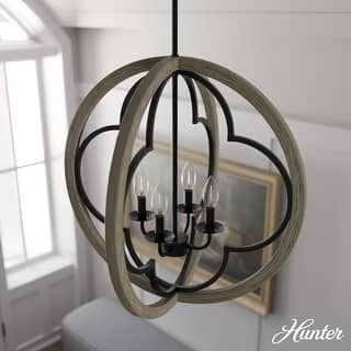Hunter 24" Gablecrest 4-Light Pendant - Kitchen Island, Dining Room, Entry - Farmhouse, Transitional, French Country, Distressed